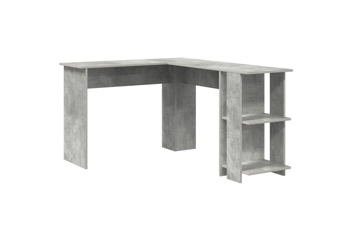 vidaXL Schreibtisch Eckschreibtisch mit Stauraum in Beton Grau 140x113,5x75cm (1-St) von vidaXL