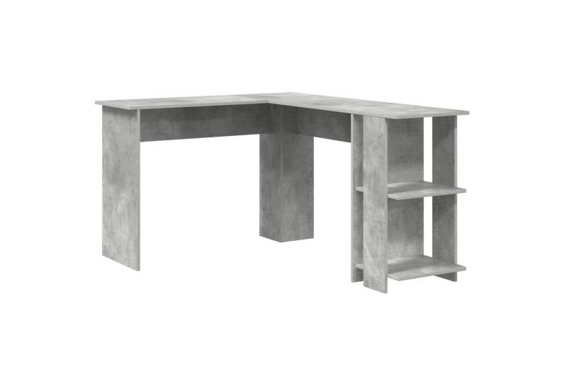 vidaXL Schreibtisch Eckschreibtisch mit Stauraum in Beton Grau 140x113,5x75cm (1-St) von vidaXL