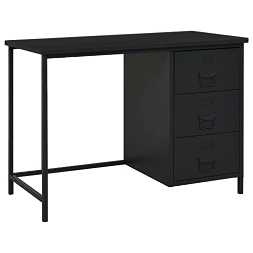 vidaXL Schreibtisch Industrie-Stil mit Schubladen Computertisch Arbeitstisch Bürotisch Arbeitszimmer PC Tisch Laptoptisch Schwarz 105x52x75 cm von vidaXL