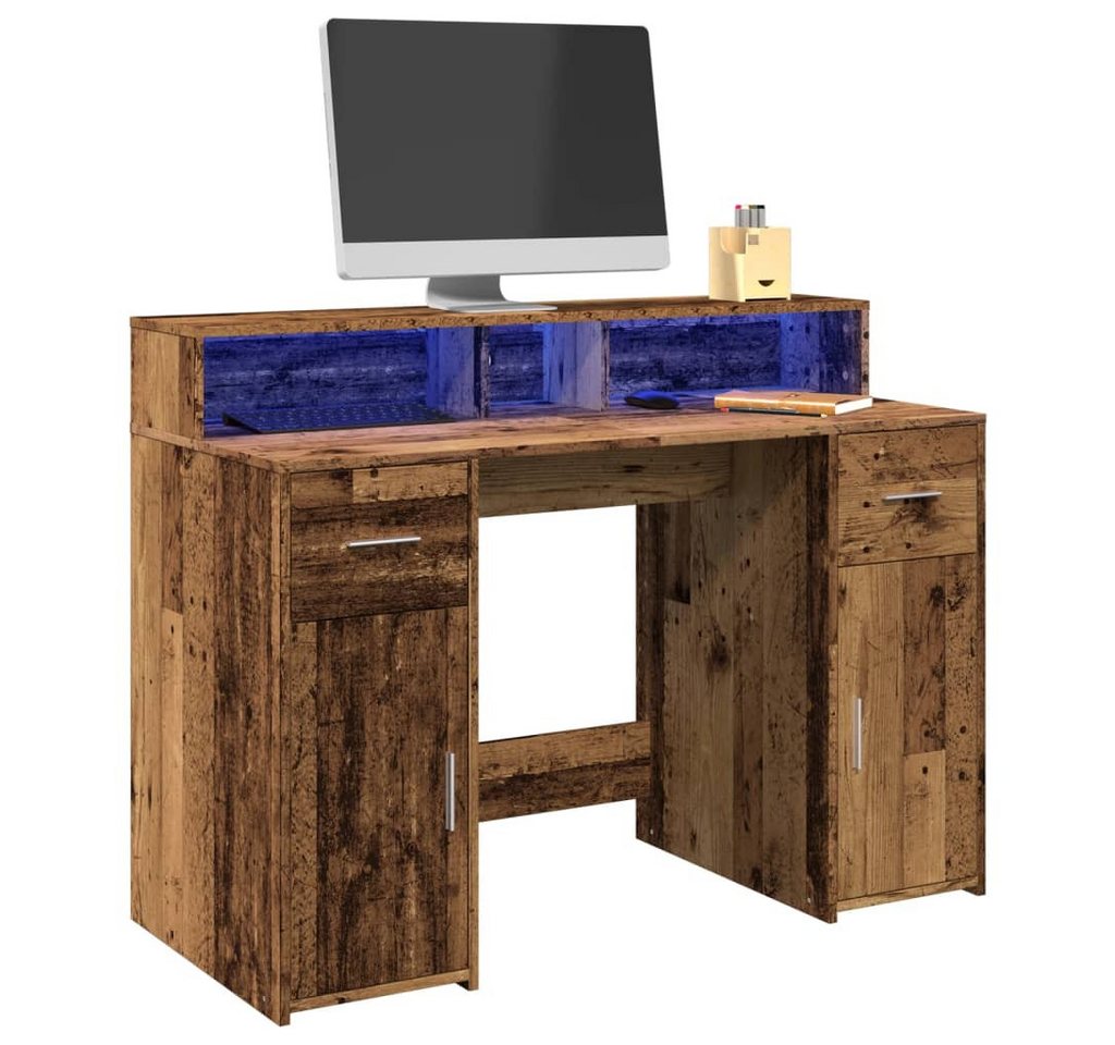 vidaXL Schreibtisch LED Schreibtisch Bürotisch Arbeitstisch Gamingtisch Altholz-Optik 120x vidaXL Schreibtisch LED Schreibtisch Bürotisch Arbeitstisch Gamingtisch Altholz-Optik 120x von vidaXL