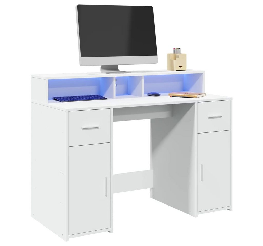 vidaXL Schreibtisch LED Schreibtisch Bürotisch Arbeitstisch Gamingtisch Weiß 120x55x91 cm vidaXL Schreibtisch LED Schreibtisch Bürotisch Arbeitstisch Gamingtisch Weiß 120x55x91 cm von vidaXL