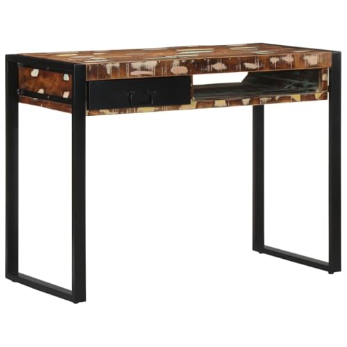vidaXL Schreibtisch Mehrfarbig 100x50x75 cm Massivholz Altholz, Tisch, Arbeitstisch, Büroschreibtisch, Bürotisch, Computertisch, Büromöbel von vidaXL