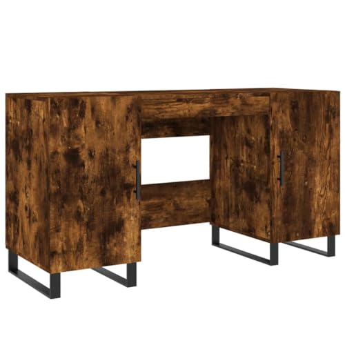 vidaXL Schreibtisch Räuchereiche 140x50x75 cm Holzwerkstoff von vidaXL