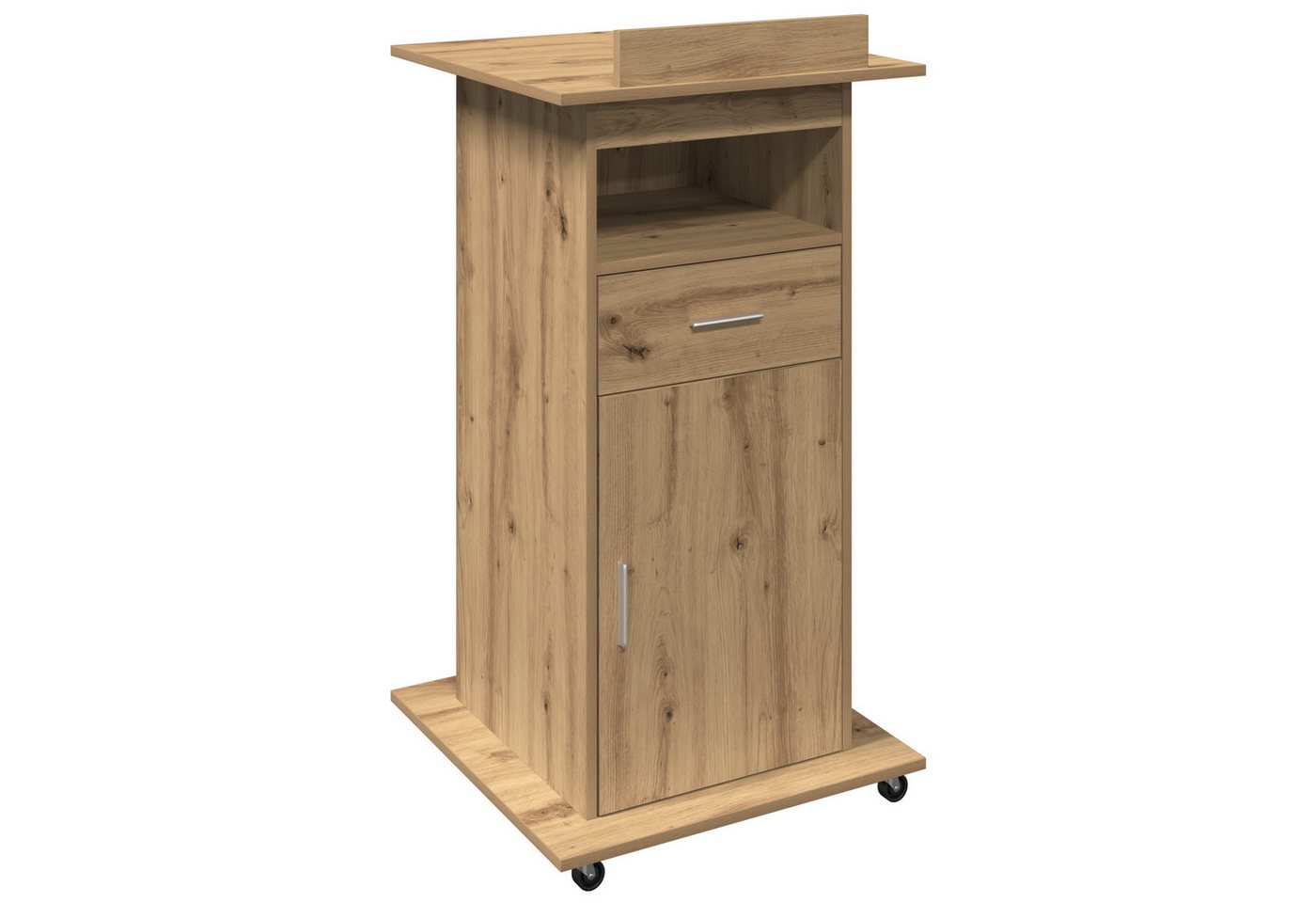 vidaXL Schreibtisch Rednerpult mit Rollen Artisan Eiche Holzwerkstoff (1-St) von vidaXL