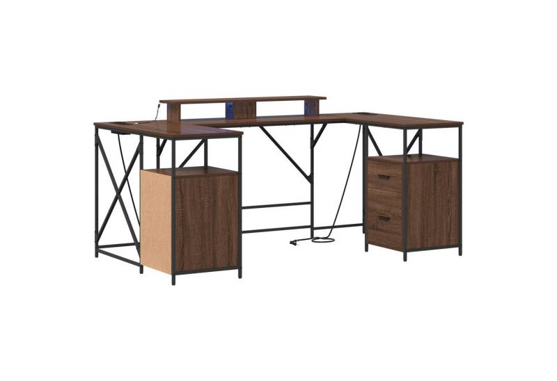 vidaXL Schreibtisch Schreibtisch Braun Eiche 182 x 101 x 87,5 cm Holzwerkstoff (1-St) von vidaXL