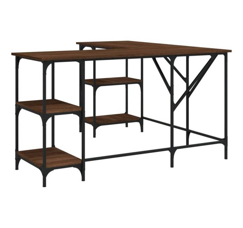 vidaXL Schreibtisch Schreibtisch Braun Eichen-Optik 139x139x75 cm Spanplatte von vidaXL