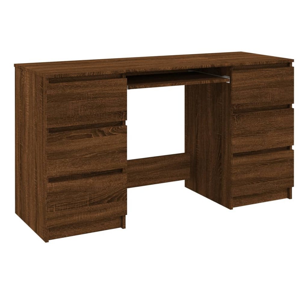 vidaXL Schreibtisch Schreibtisch Braun Eichen-Optik 140x50x77 cm Holzwerkstoff von vidaXL