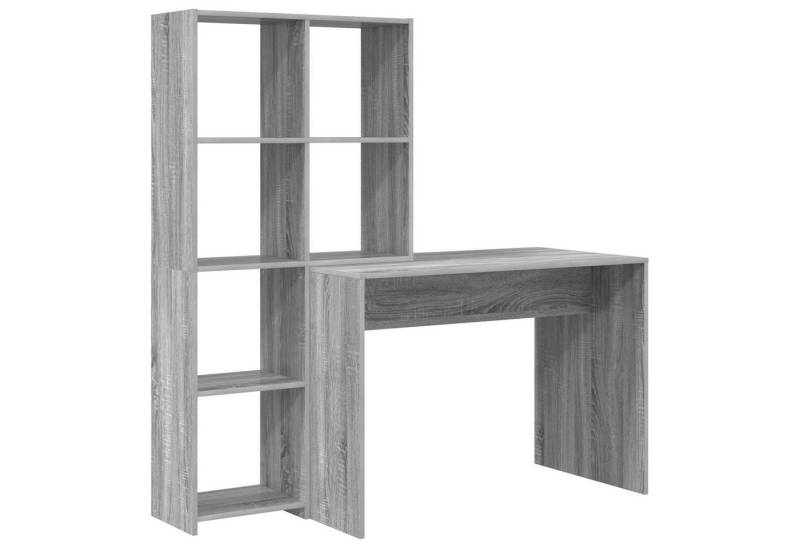 vidaXL Schreibtisch Schreibtisch Grau Sonoma 138.5 x 55 x 143 cm Holzwerkstoff (1-St) von vidaXL