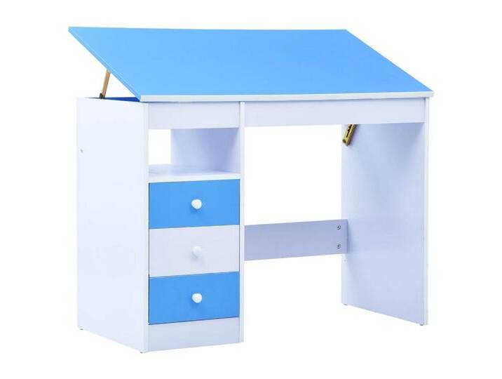 vidaXL Schreibtisch Schreibtisch Kinderschreibtisch neigbarer Tischplatte Kippbar Blau und, blau von vidaXL