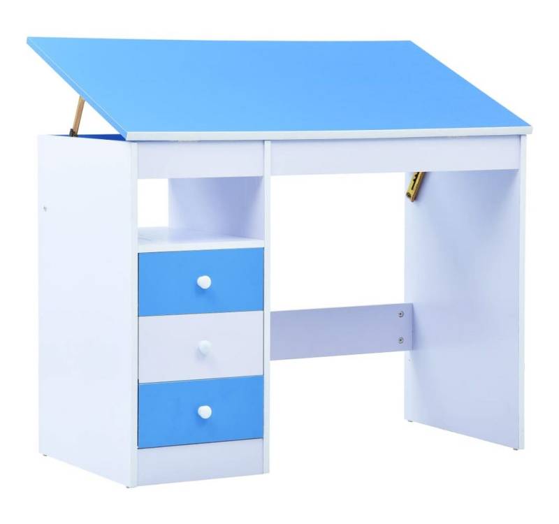 vidaXL Schreibtisch Schreibtisch Kinderschreibtisch neigbarer Tischplatte Kippbar Blau und von vidaXL