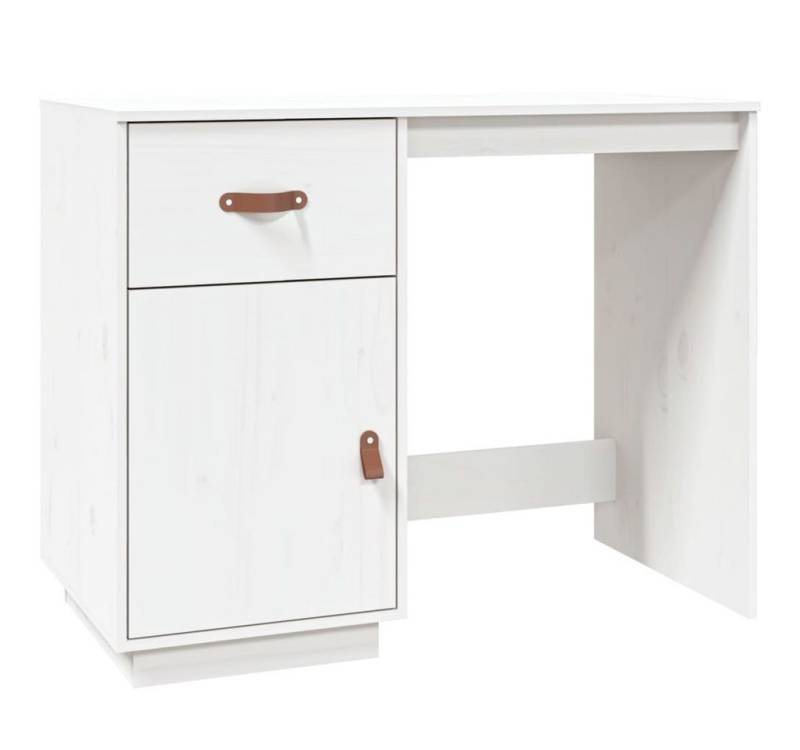 vidaXL Schreibtisch Schreibtisch Weiß 95x50x75cm Massivholz Kiefer von vidaXL