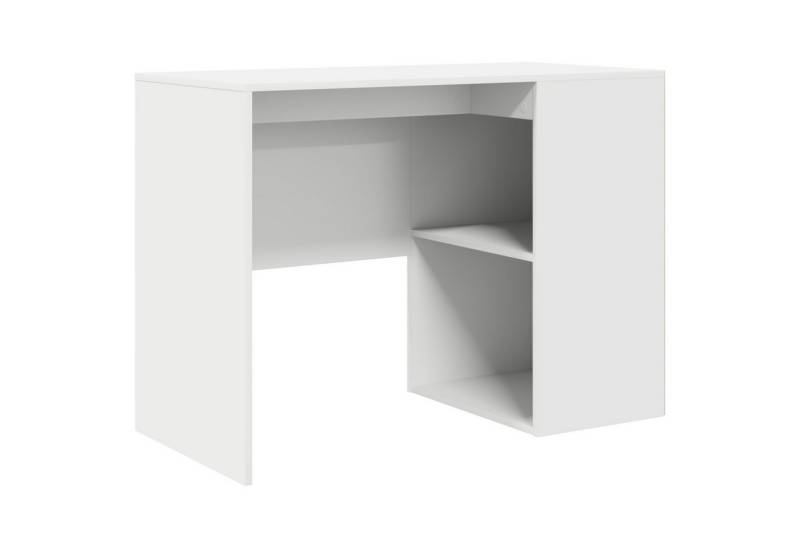 vidaXL Schreibtisch Schreibtisch Weiß Holzwerkstoff Mittel Stauraum Rechteckig (1-St) von vidaXL