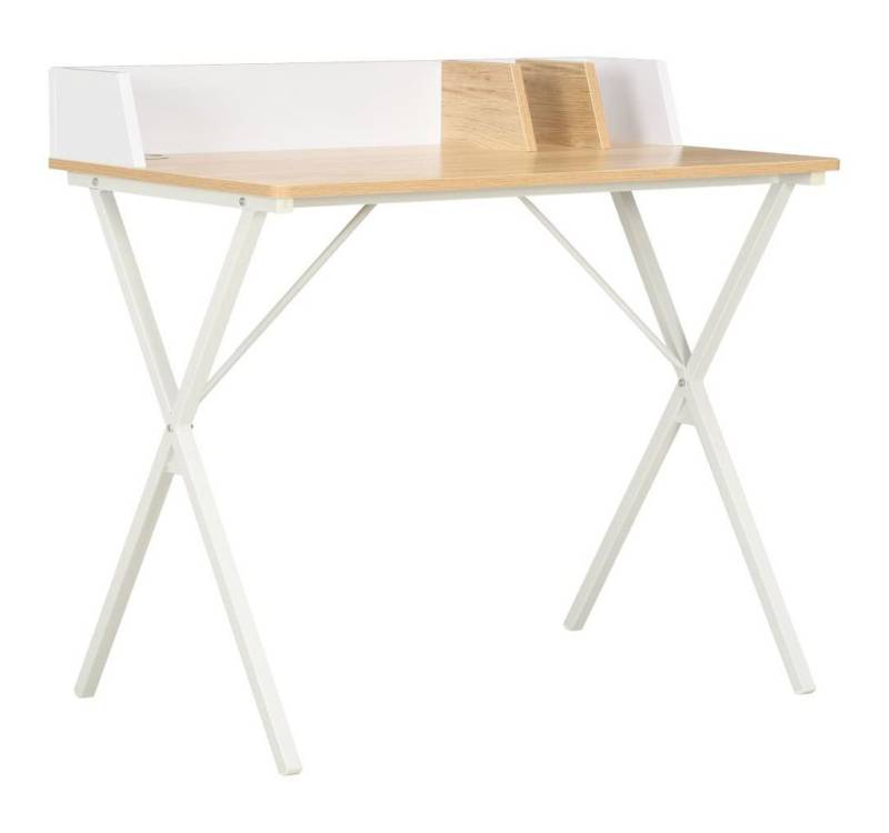 vidaXL Schreibtisch Schreibtisch Weiß und Natur 80x50x84 cm von vidaXL