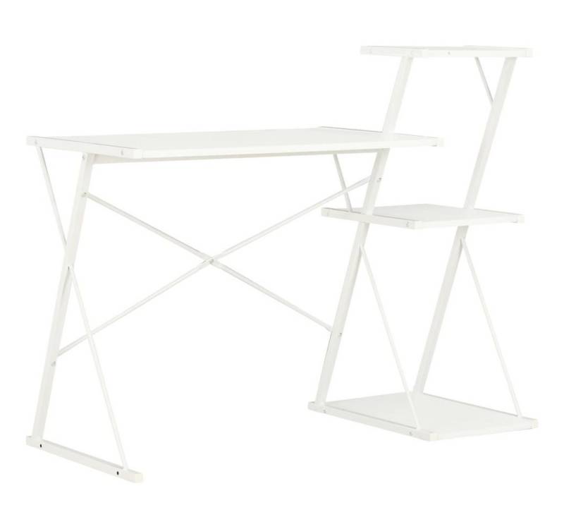 vidaXL Schreibtisch Schreibtisch mit Regal Weiß 116×50×93 cm von vidaXL