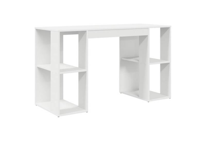 vidaXL Schreibtisch Weißer Computertisch Weiß Spanplatte Mittel Stauraum (1-St) von vidaXL