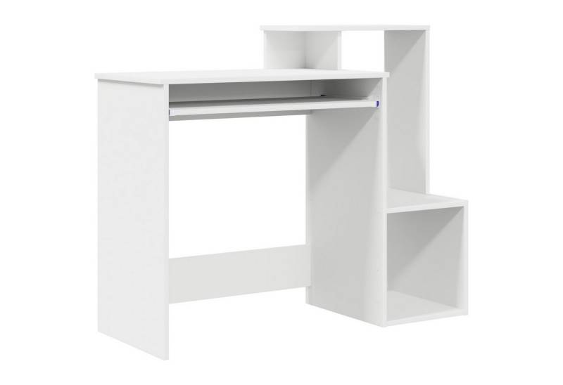 vidaXL Schreibtisch Weißer Computertisch Weiß Spanplatte Standard Stauraum (1-St) von vidaXL