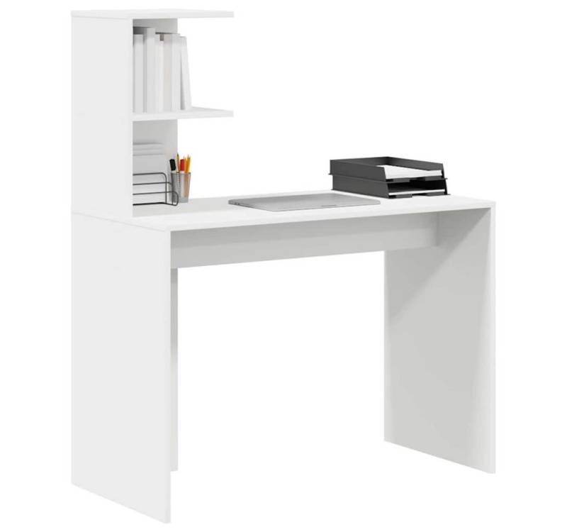 vidaXL Schreibtisch Weißer Schreibtisch Weiß MDF Kompakt Dekorative Intarsien vidaXL Schreibtisch Weißer Schreibtisch Weiß MDF Kompakt Dekorative Intarsien von vidaXL
