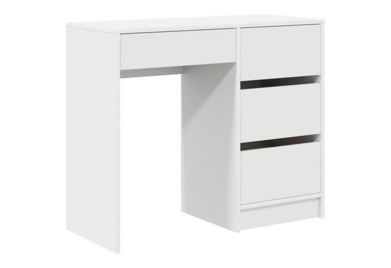 vidaXL Schreibtisch Weißer Schreibtisch Weiß MDF Mittel Stauraum Rechteckig (1-St) von vidaXL