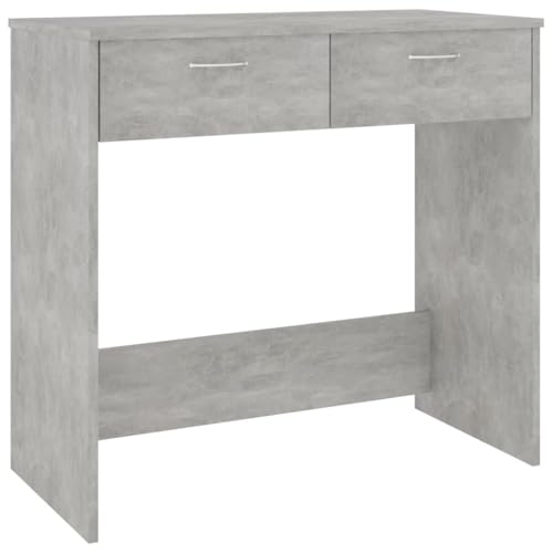 vidaXL Schreibtisch mit 2 Schubladen Computertisch Bürotisch Arbeitstisch Laptoptisch PC Tisch Jugend Kinderschreibtisch Betongrau 80x40x75cm Holzwerkstoff von vidaXL