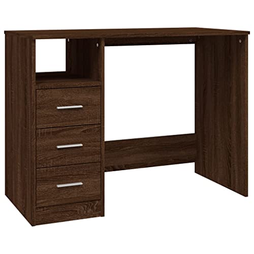 vidaXL Schreibtisch mit Schubladen, Computertisch mit viel Stauraum, Tisch für Wohnzimmer Büro, Bürotisch Arbeitstisch, Braun Eichen Optik Holzwerkstoff vidaXL Schreibtisch mit Schubladen, Computertisch mit viel Stauraum, Tisch für Wohnzimmer Büro, Bürotisch Arbeitstisch, Braun Eichen Optik Holzwerkstoff von vidaXL