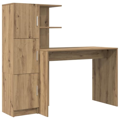 vidaXL Schreibtisch mit Stauraum Artisan Eichen-Sicht von vidaXL