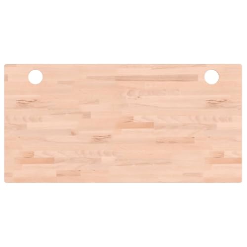 vidaXL Schreibtischplatte, Tischplatte mit 4 abgerundeten Ecken, Arbeitsplatte Platte für Schreibtisch Esstisch, Holzplatte Bürotischplatte, 100x50x2,5 cm Massivholz Buche von vidaXL