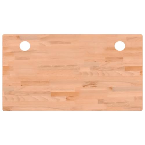 vidaXL Schreibtischplatte, Tischplatte mit 4 abgerundeten Ecken, Arbeitsplatte Platte für Schreibtisch Esstisch, Holzplatte Bürotischplatte, 100x60x4 cm Massivholz Buche von vidaXL