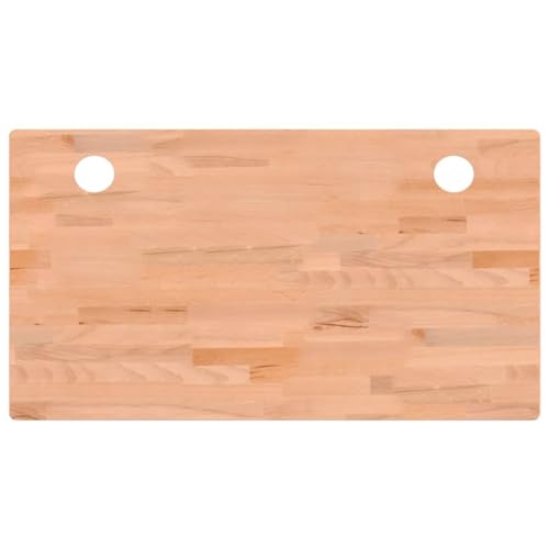 vidaXL Schreibtischplatte, Tischplatte mit 4 abgerundeten Ecken, Arbeitsplatte Platte für Schreibtisch Esstisch, Holzplatte Bürotischplatte, 110x60x1,5 cm Massivholz Buche von vidaXL