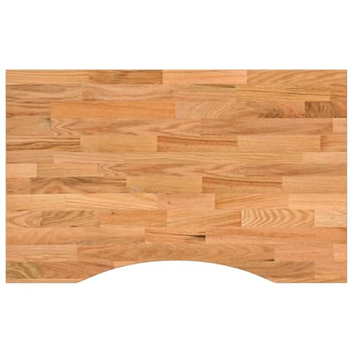 vidaXL Schreibtischplatte Hellbraun 80x50x2,5 cm Massivholz Eiche, Arbeitsplatte, Küchen Arbeitsplatte, Ersatztischplatte, Tischplatte von vidaXL