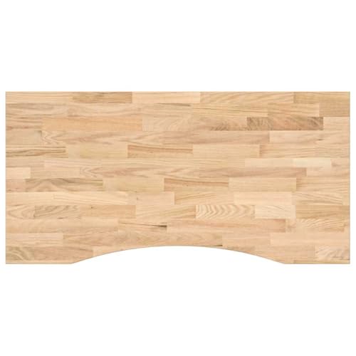 vidaXL Schreibtischplatte Unbehandelt 100x50x2,5 cm Massivholz Eiche, Arbeitsplatte, Küchen Arbeitsplatte, Ersatztischplatte, Tischplatte von vidaXL