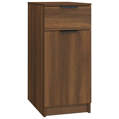 vidaXL Schreibtischschrank Aktenschrank Büroschrank Aufbewahrung Schrank Lagerschrank Büromöbel Arbeitszimmer Braun Eiche 33,5x50x75cm Holzwerkstoff von vidaXL