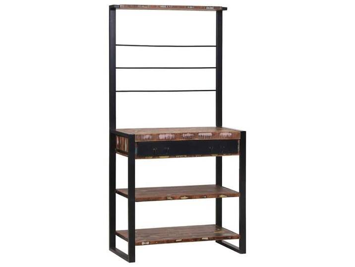 vidaXL Schubkasteneinsatz Küchenregal Bunt 80x40x160 cm Aus solidem recyceltem Holz (1 St), Solid Reclaim wood, Mehrfarbig von vidaXL