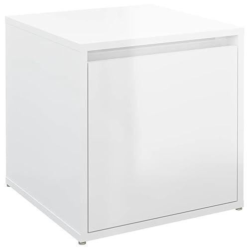 vidaXL Schubladenbox Hochglanz-Weiß 40,5x40x40 cm Holzwerkstoff von vidaXL