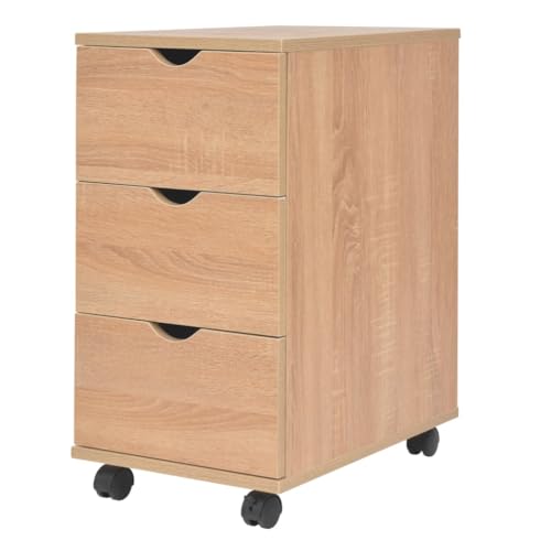 vidaXL Schubladenelement 33x45x60cm Eichenbraun Rollcontainer Büroschrank von vidaXL