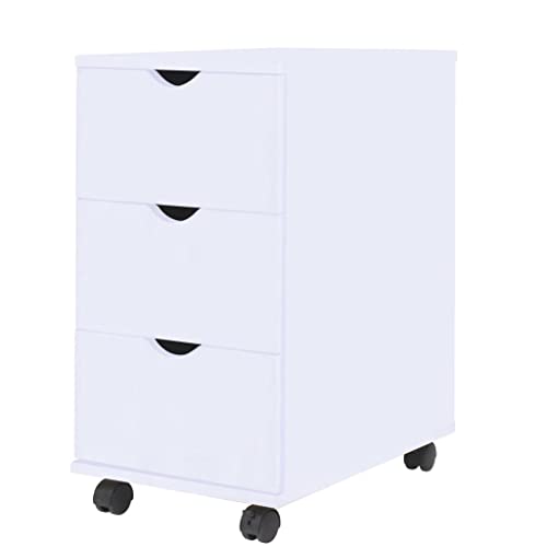 vidaXL Schubladenelement Rollen 33x45x60cm Weiß Rollcontainer Büroschrank von vidaXL