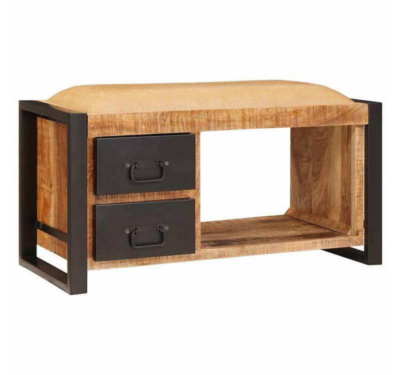 vidaXL Schuhbank Schuhbank Bank mit Stauraum Canvas 80x35x40 cm Raues Mangoholz vidaXL Schuhbank Schuhbank Bank mit Stauraum Canvas 80x35x40 cm Raues Mangoholz von vidaXL