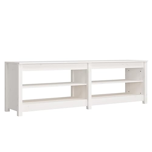 vidaXL Schuhbank, Schuhregal mit viel Stauraum, Schuhschrank für Flur Eingangsbereich, Sitzbank Schuhe Schuhablage Schuhaufbewahrung, Weiß Massivholz Kiefer vidaXL Schuhbank, Schuhregal mit viel Stauraum, Schuhschrank für Flur Eingangsbereich, Sitzbank Schuhe Schuhablage Schuhaufbewahrung, Weiß Massivholz Kiefer von vidaXL