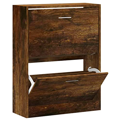 vidaXL Schuhschrank, Schuhregal, Aufbewahrungsschrank, Schuhschrank, Eingang, Flur, Wohnzimmer, Raucheiche, 63 x 24 x 81 cm, Holz vidaXL Schuhschrank, Schuhregal, Aufbewahrungsschrank, Schuhschrank, Eingang, Flur, Wohnzimmer, Raucheiche, 63 x 24 x 81 cm, Holz von vidaXL