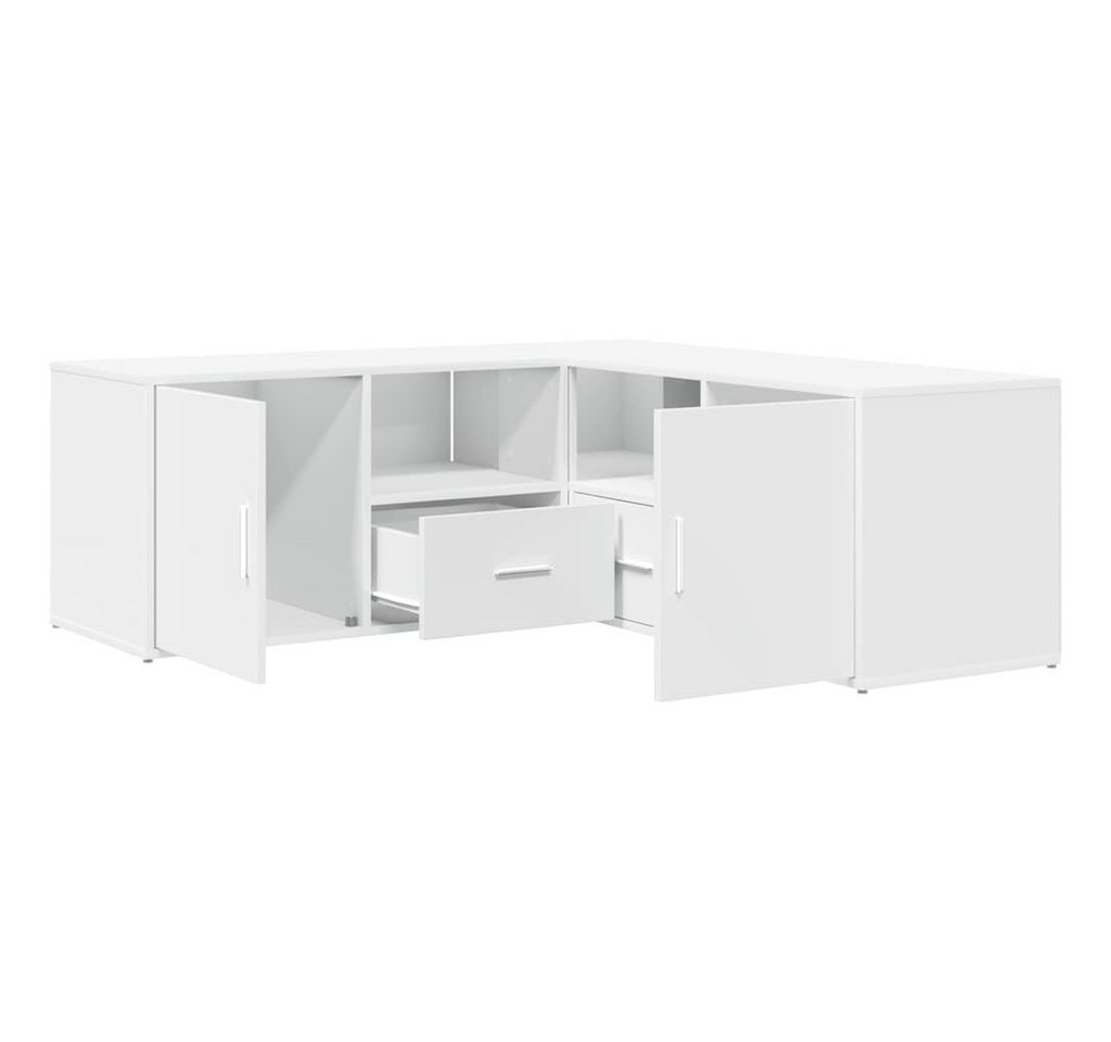 vidaXL Schuhschrank Eckregal Weiß 200x40x45 cm Holzwerkstoff (1-St) von vidaXL