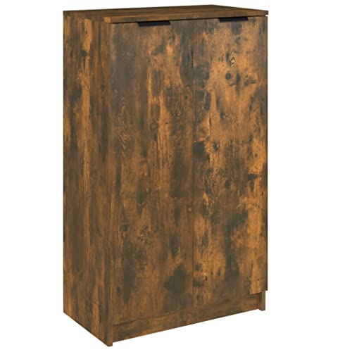 vidaXL Schuhschrank Schuhablage Schuhregal Schuhständer Schuhaufbewahrung Schuhorganizer Schuhkommode Räuchereiche 59x35x100cm Holzwerkstoff von vidaXL