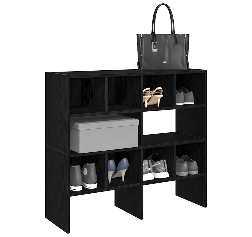 vidaXL Schuhschrank Schuhregale 2 Stk. Stapelbar Schwarz Eichen-Optik 89,5x30x40 cm von vidaXL