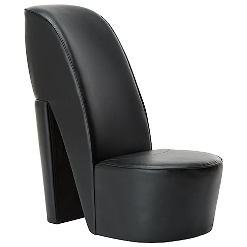 vidaXL Schuhsessel High Heel Design Sessel Stuhl Polstersessel Wohnzimmersessel Loungesessel Relaxsessel Hocker Sitzhocker Schwarz Kunstleder von vidaXL