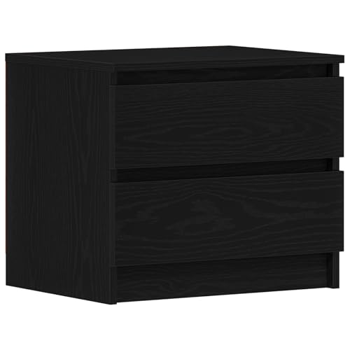 vidaXL Schwarz-Eiche Nachttisch Set von 2 | Moderne Möbel mit 4 Schubladen für das Schlafzimmer | Holzwerkstoff Bauweise | Stylisches Design für Erwachsene von vidaXL
