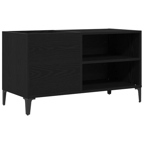 vidaXL Schwarzer Eichen-Lagerungsschrank für LPs | Holzwerkstoff Freistehend Ideal für Wohnzimmer Modernes Design Abmessungen 84,5 x 38 x 48 cm Robuste Aufbewahrungslösungen für Platten vidaXL Schwarzer Eichen-Lagerungsschrank für LPs | Holzwerkstoff Freistehend Ideal für Wohnzimmer Modernes Design Abmessungen 84,5 x 38 x 48 cm Robuste Aufbewahrungslösungen für Platten von vidaXL