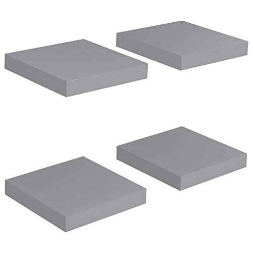 vidaXL Schwebende Wandregale 4 Stk. Grau 23x23,5x3,8cm MDF von vidaXL