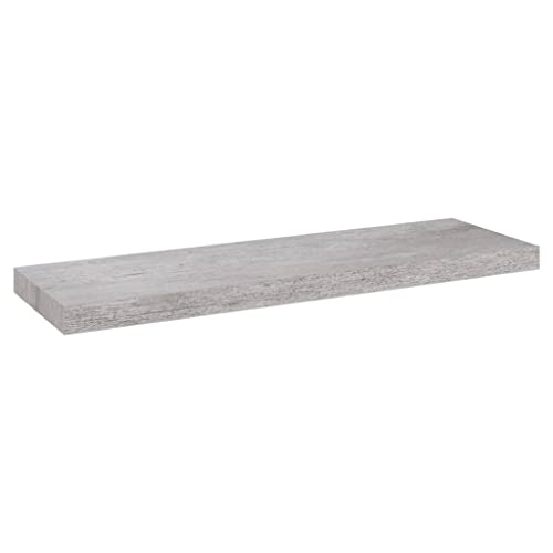 vidaXL Schweberegal Wandregal Schwebend Bücherregal Wandboard Hängeregal Dekoregal Freischwebend Regal Betongrau 80x23,5x3,8cm MDF von vidaXL