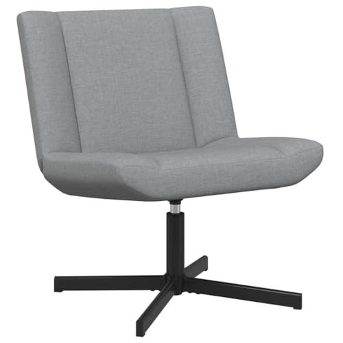 vidaXL Moderner Schwenkstuhl Hellgrau Stoff Verstellbare Sitzgelegenheit Stylisch Nur für drinnen Bequemes Design Perfekt für Wohnzimmer Büro Getuftetes Kissen Matt schwarzer Rahmen Metall zeitgemäß von vidaXL