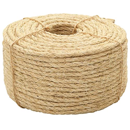 vidaXL Seil Sisalseil Naturseil Schnur Kratzbaum Kratzbäume Kratzbaumseil Tau Tauwerk Juteseil Dekokordel Garten Camping 100% Sisal 6 mm 100 m Natur von vidaXL