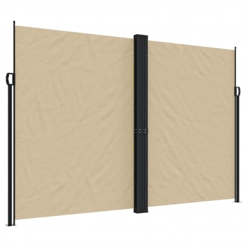 vidaXL Seitenmarkise, Sichtschutz Ausziehbar, Windschutz Sonnenschutz für Garten Balkon Terrasse, Seitenrollo Seitenwandmarkise, Beige 220x1200cm von vidaXL