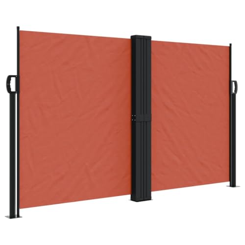 vidaXL Seitenmarkise, Sichtschutz Ausziehbar, Windschutz Sonnenschutz für Garten Balkon Terrasse, Seitenrollo Seitenwandmarkise, Terrakottarot 140x1000cm von vidaXL